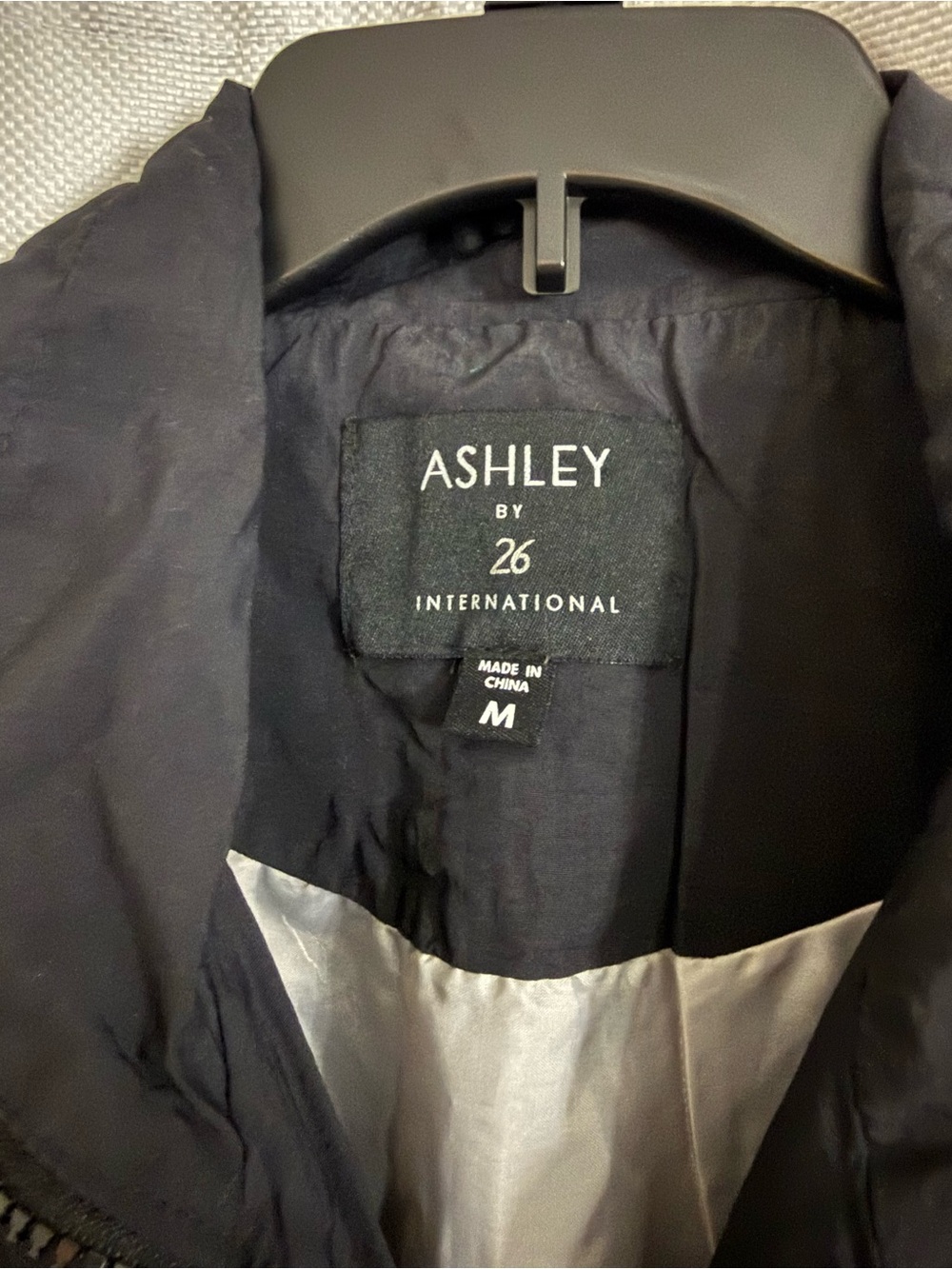 Ashley By 26 International Navy and Light Gray Colorblock Windbreaker Jacket - Picture 2 of 2